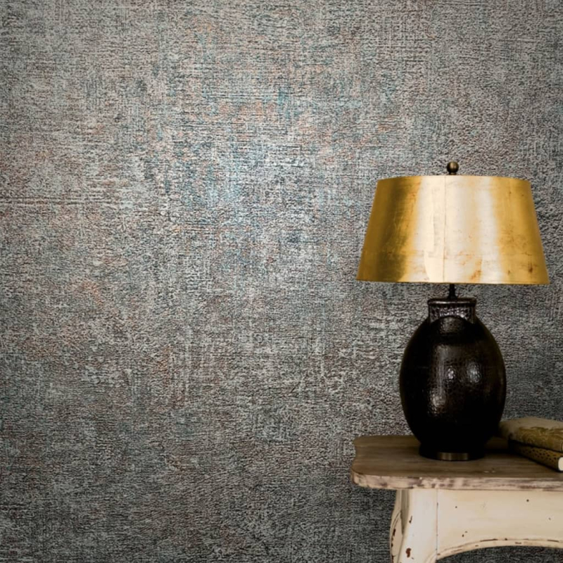 Vintage Deluxe Tapete Stucco Look Grau und Braun