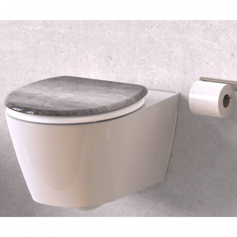 SCHÜTTE Toilettensitz mit Soft-Close-Funktion INDUSTRIAL GREY