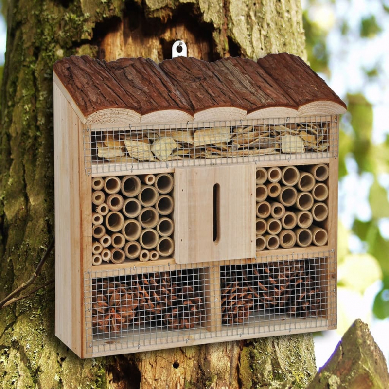 HI Insektenhotel Holz Natur 30x9,5x30 cm