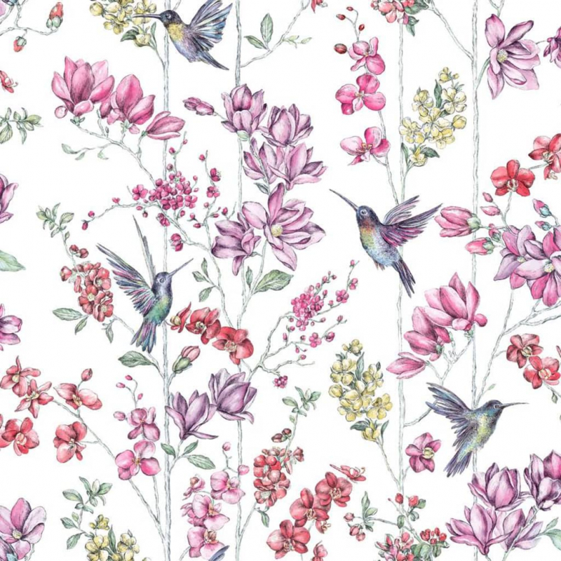 DUTCH WALLCOVERINGS Tapete Kolibri Rosa