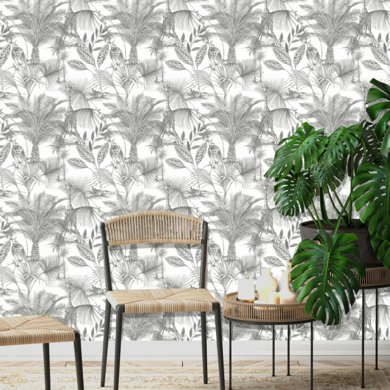 DUTCH WALLCOVERINGS Tapete Kidatu Grau und Weiß