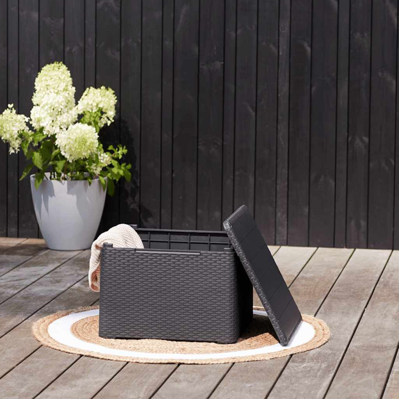 Keter Gartentisch/ Gartenbox mit Stauraum Claire Graphitgrau