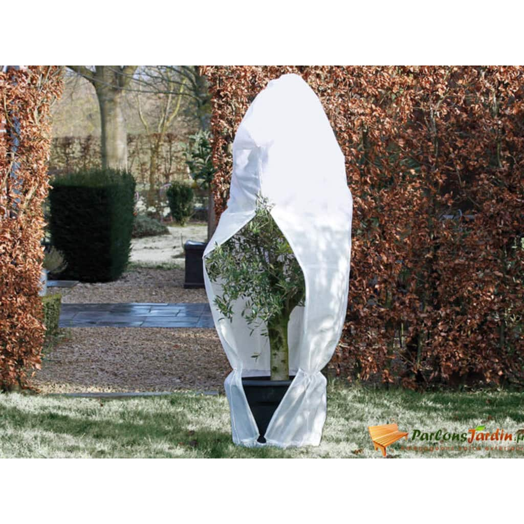 Nature Wintervlies mit Reißverschluss Weiß 70 g/m² 1,5×1,5×2 m