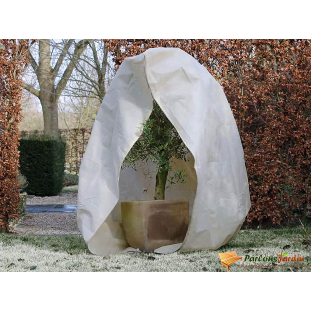 Nature Wintervlies mit Reißverschluss 70 g/m² Beige 2×2,5 m