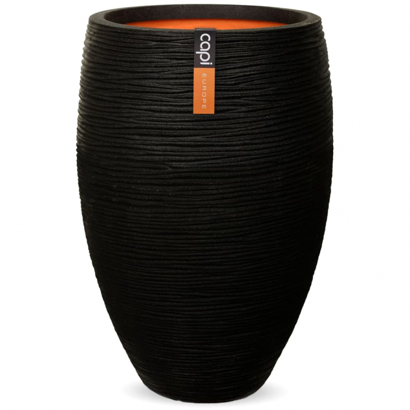 Capi Vase Nature Rib Elegant Deluxe 40 x 60 cm Schwarz