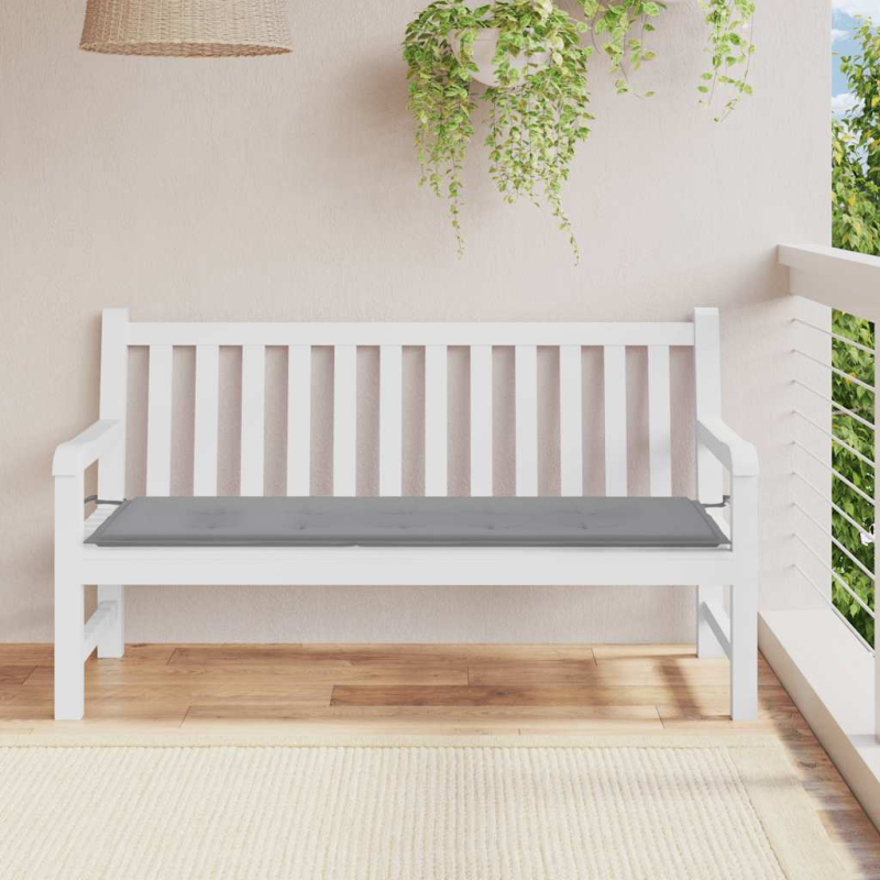 Gartenbank-Auflage Grau 150x50x4 cm Oxford-Gewebe
