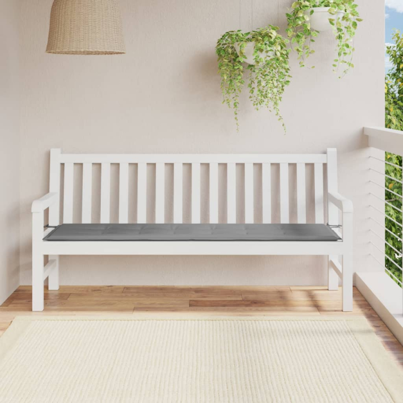 Gartenbank-Auflage Grau 180x50x3 cm Oxford-Gewebe