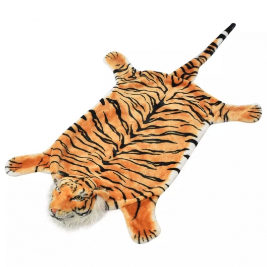 Tigerfell Teppich Plüsch 144 cm Braun