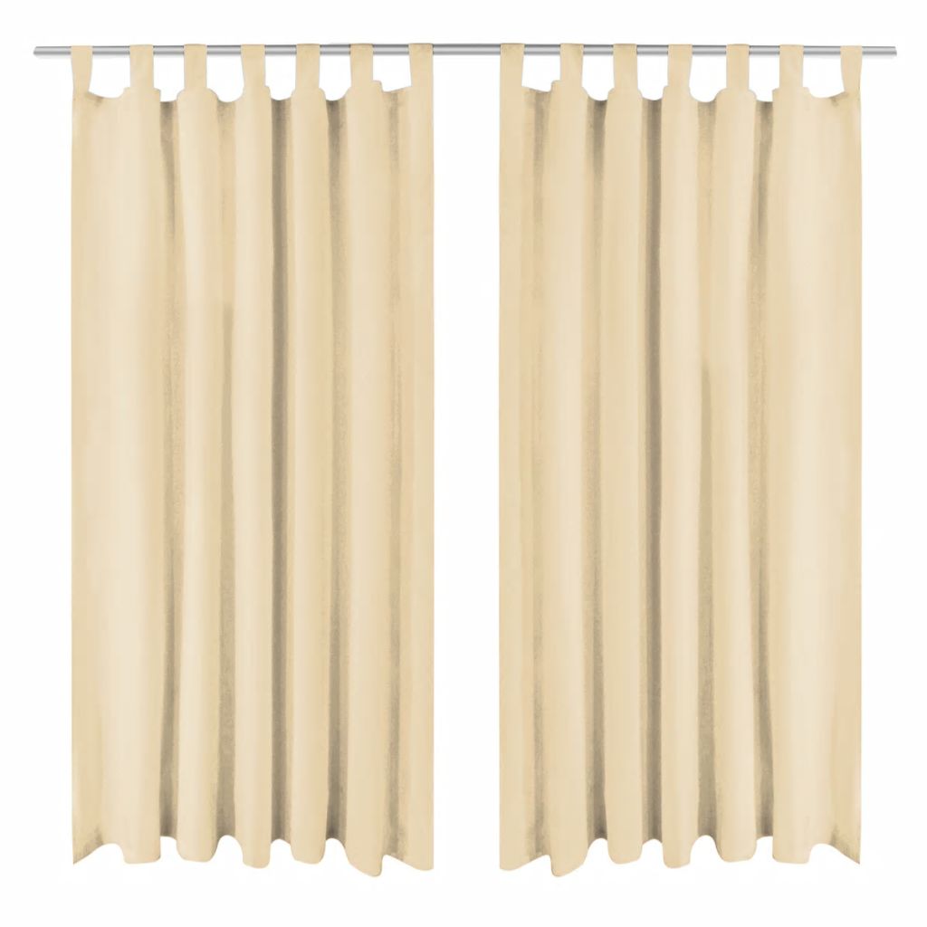 Vorhänge Mikro-Satin 2 Stk. mit Schlaufen 140x245 cm Beige