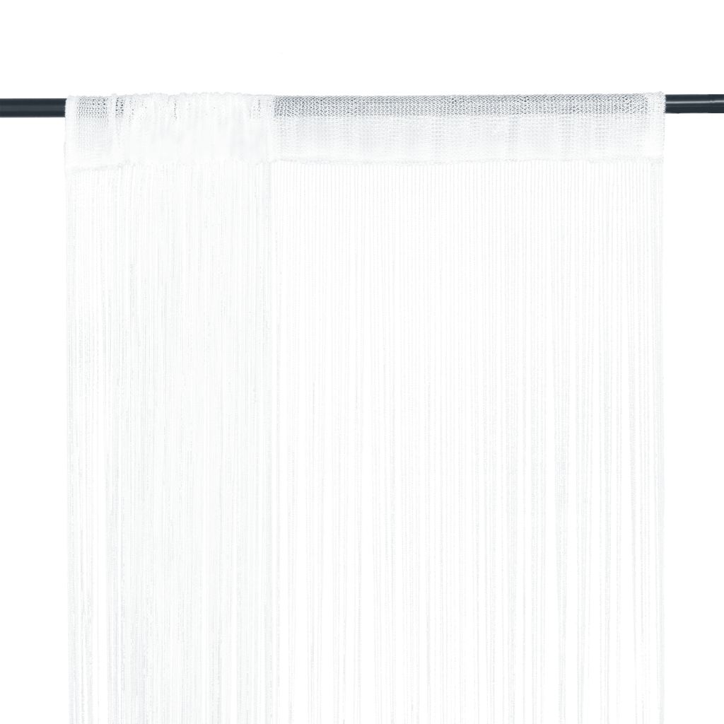 Fadenvorhänge 2 Stk. 140 x 250 cm Weiß