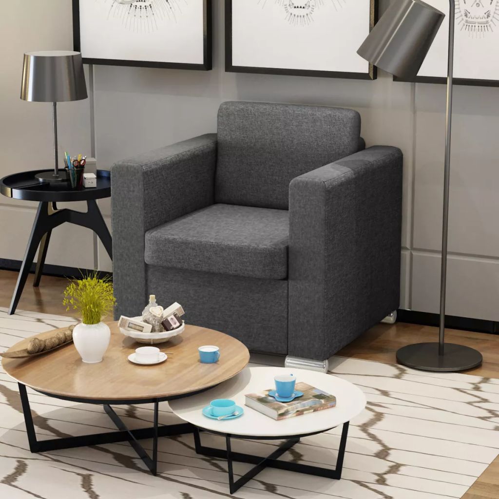 Sessel Dunkelgrau Stoff
