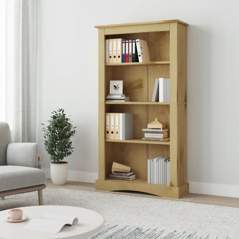 Bücherschrank 4 Fächer Mexiko-Stil Kiefernholz 80x29x150 cm