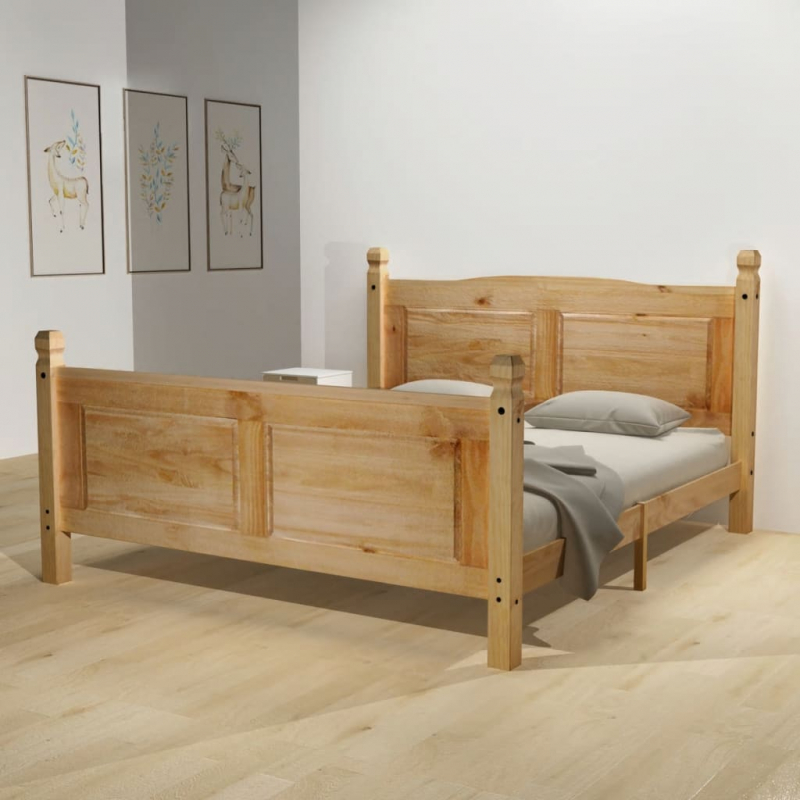 Bett mit Matratze Mexikanische Kiefer Corona-Stil 160 x 200 cm