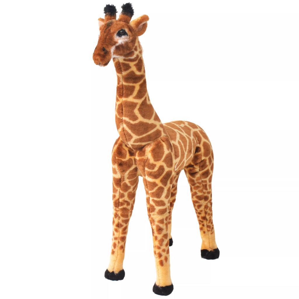 Stehendes Plüschspielzeug Giraffe Braun und Gelb XXL