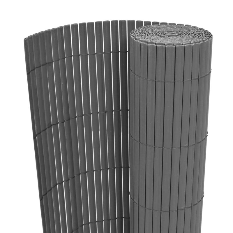 Gartenzaun Doppelseitig PVC 150 x 500 cm Grau