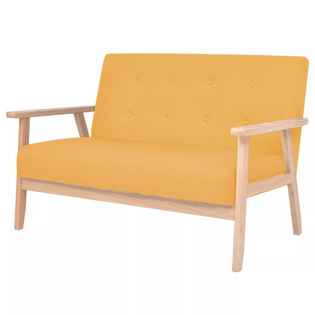 2-Sitzer Sofa Stoff Gelb