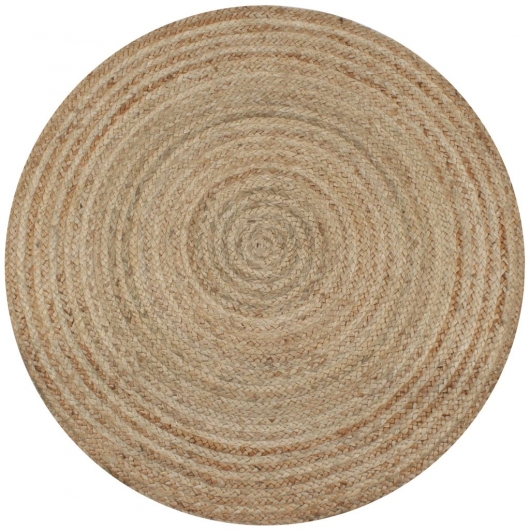 Teppich Jute Geflochten 90 cm Rund