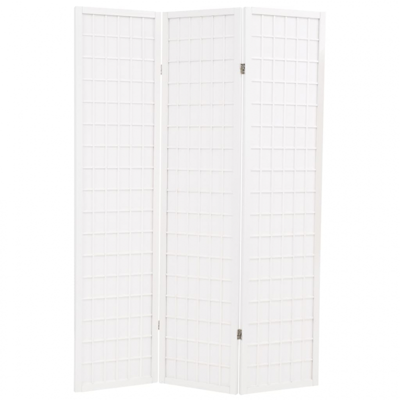 3-tlg. Raumteiler Japanischer Stil Klappbar 120 x 170 cm Weiß