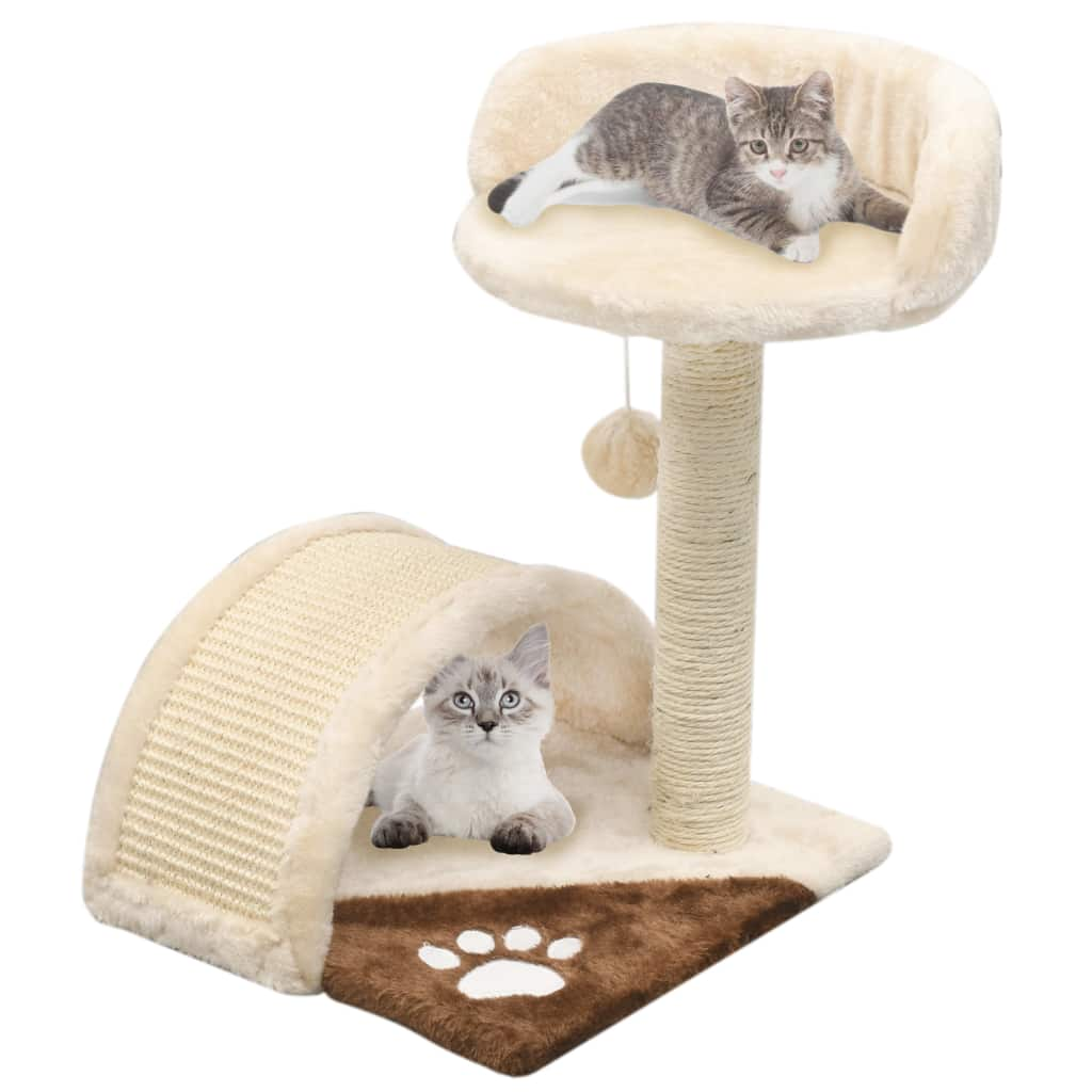 Katzen-Kratzbaum Sisal 40 cm Beige und Braun