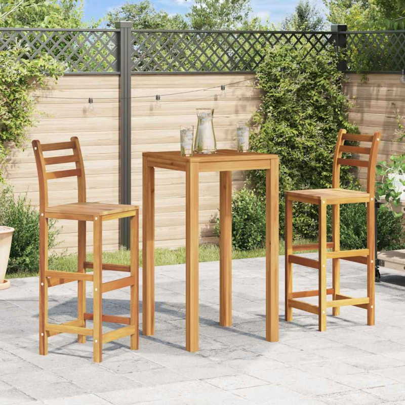 Barhocker 2 Stk. Massivholz Akazie