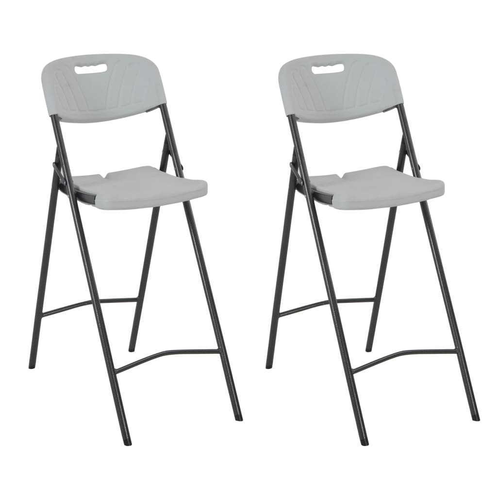 Klappbare Barstühle 2 Stk. HDPE und Stahl Weiß