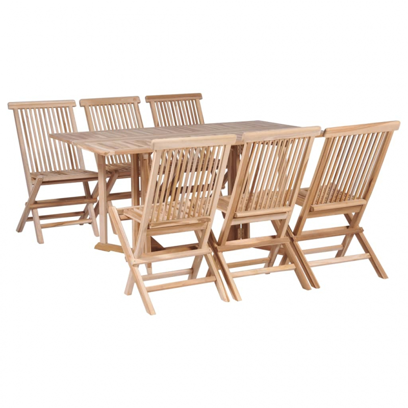 7-tlg. Garten-Essgruppe Klappbar Massivholz Teak