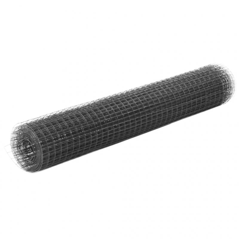 Drahtzaun Stahl mit PVC-Beschichtung 10x1 m Grau