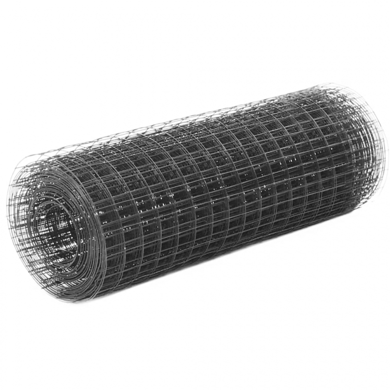 Drahtzaun Stahl mit PVC-Beschichtung 10x0,5 m Grau