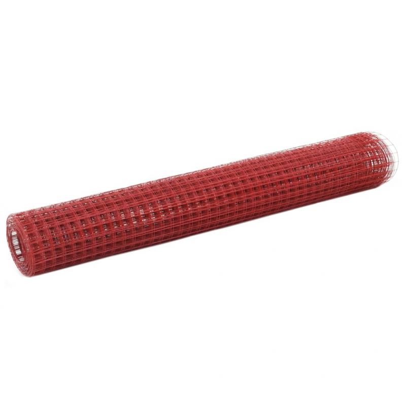 Drahtzaun Stahl mit PVC-Beschichtung 10x1 m Rot