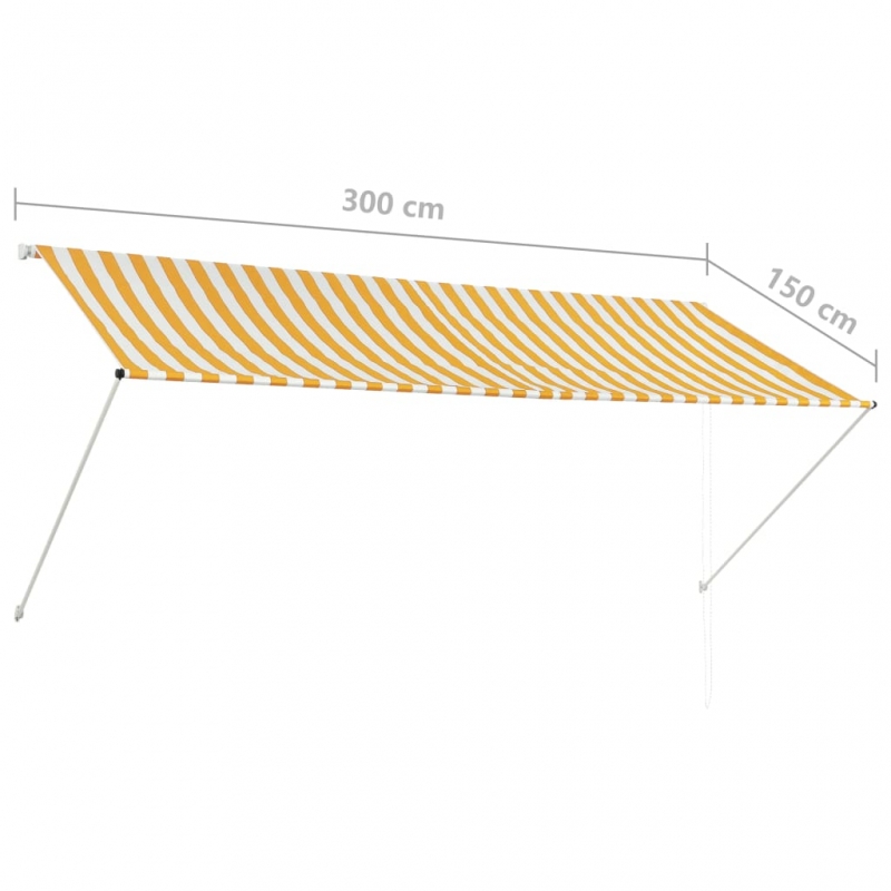 Einziehbare Markise 300×150 cm Gelb und Weiß
