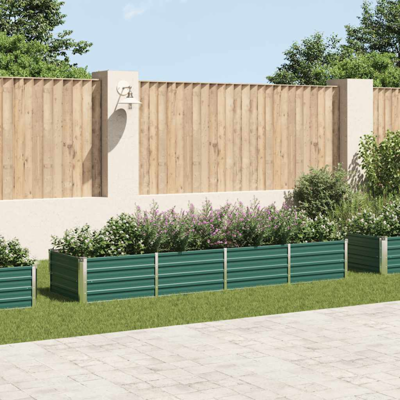 Garten-Hochbeet Verzinkter Stahl 320x80x45 cm Grün