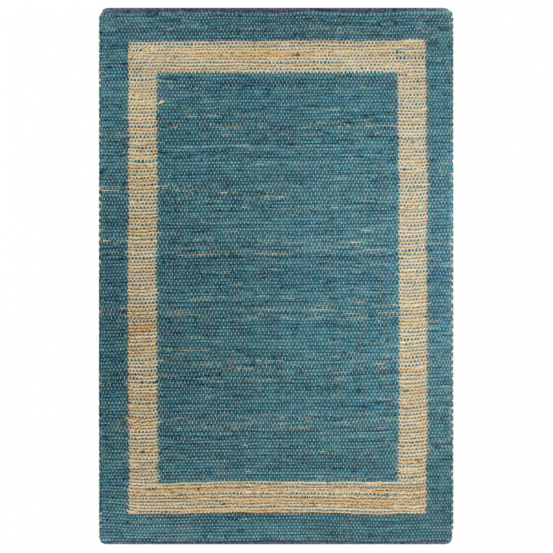 Teppich Handgefertigt Jute Blau 160x230 cm