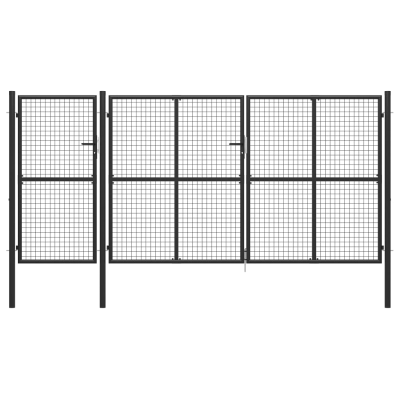 Gartentor Stahl 400 x 150 cm Anthrazit