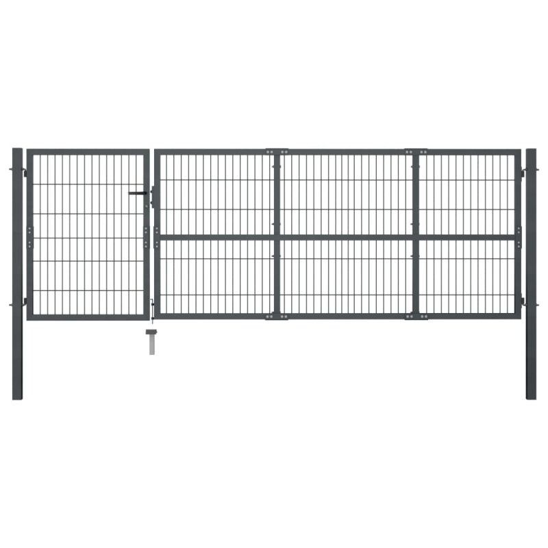 Gartentor mit Pfosten Stahl 350x100 cm Anthrazit
