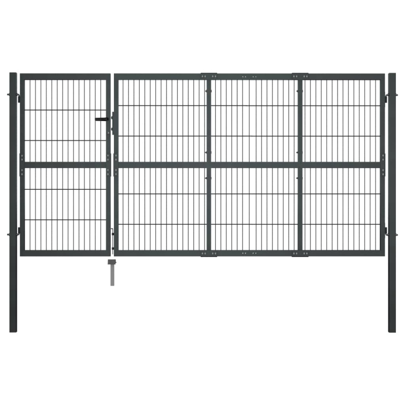 Gartentor mit Pfosten Stahl 350×120 cm Anthrazit