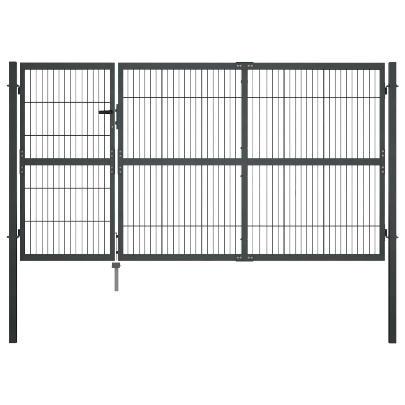 Gartentor mit Pfosten Stahl 350×140 cm Anthrazit