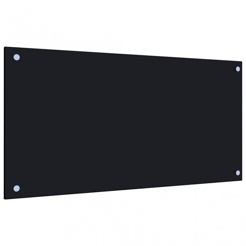 Küchenrückwand Schwarz 80x40 cm Hartglas