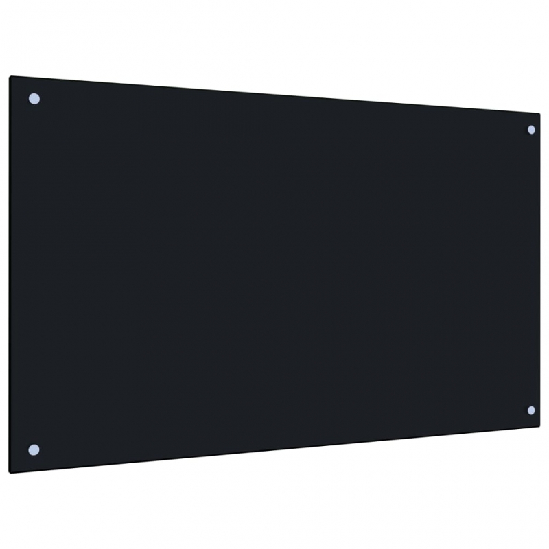 Küchenrückwand Schwarz 100x60 cm Hartglas