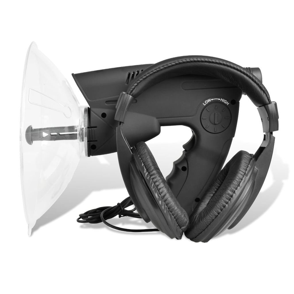 Parabol-Richtmikrofon mit Visierung und Kopfhörer