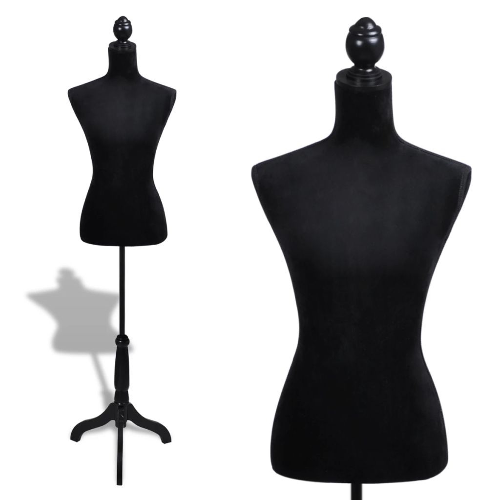 Damenbüste Schneiderpuppe Büste Torso Angezogen Mannequin Schwarz