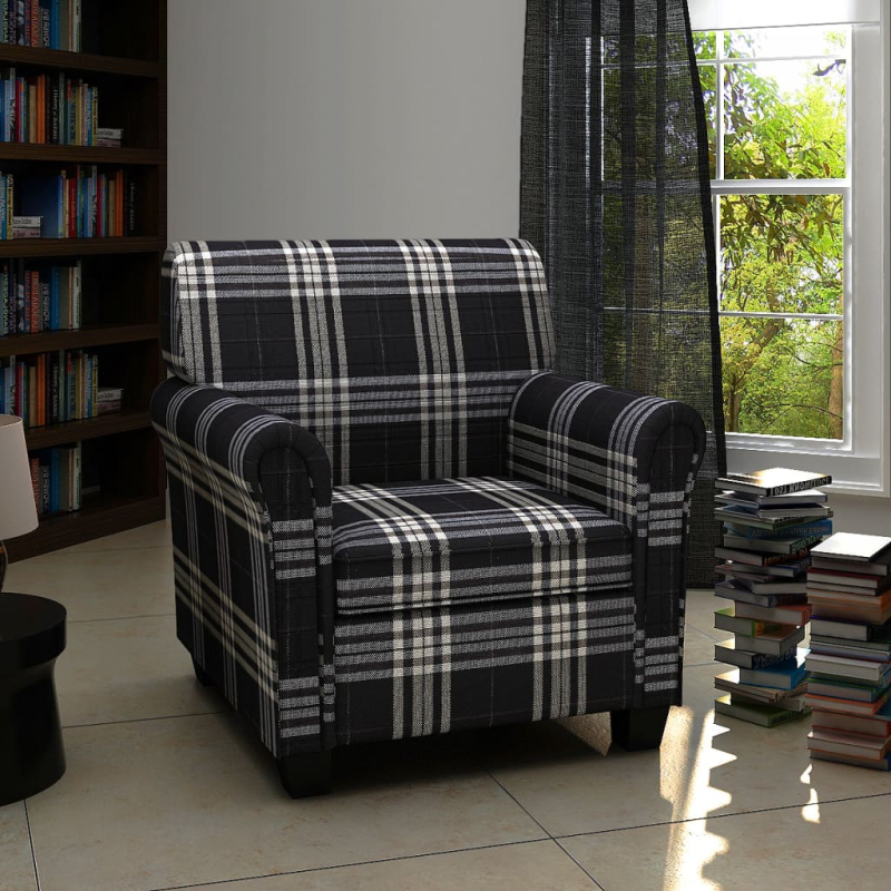 Sessel mit Sitzpolster Schwarz Stoff