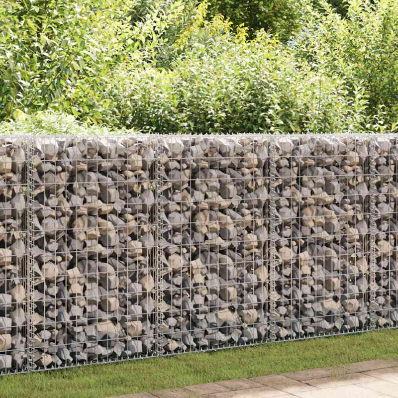 Steinkorb Gabione mit Deckeln Verzinkter Draht 100×80×30 cm