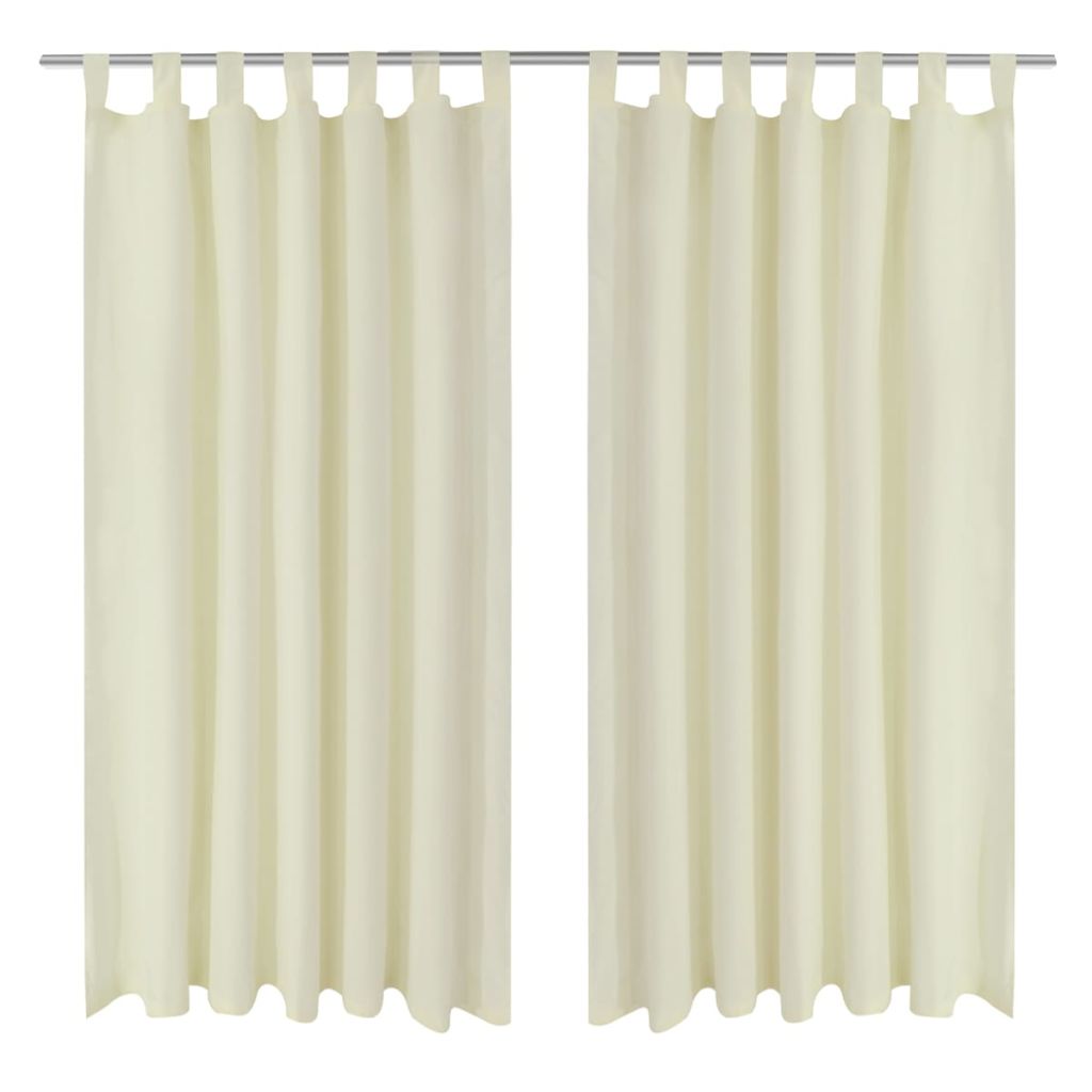Vorhänge Gardinen aus Satin 2-teilig 140 x 225 cm Creme
