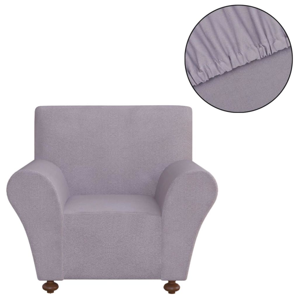131085 Stretch Couch Slipcover Grey Polyester Jersey