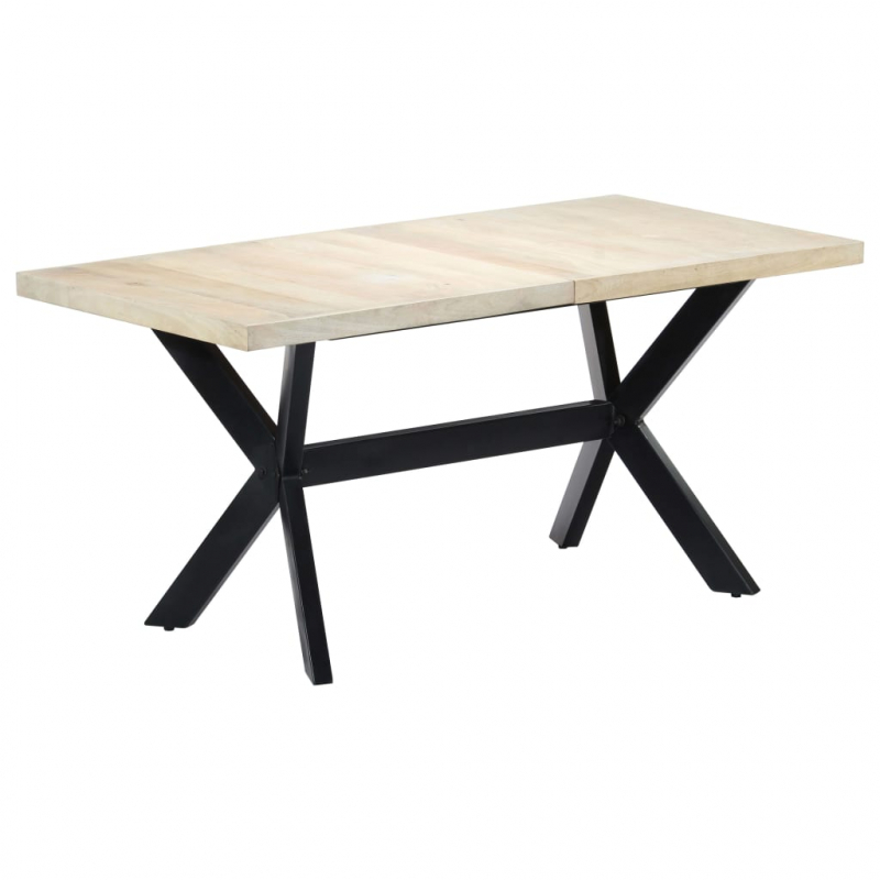 Esstisch Weiß 160x80x75 cm Massivholz Mango
