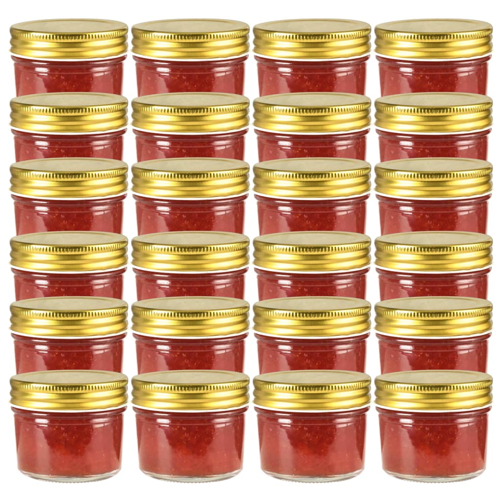 Marmeladengläser mit goldenen Deckeln 24 Stk. 110 ml