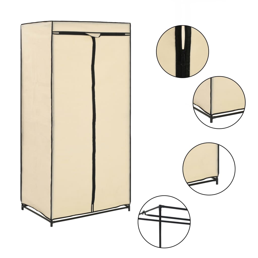 Kleiderschrank Creme 75×50×160 cm