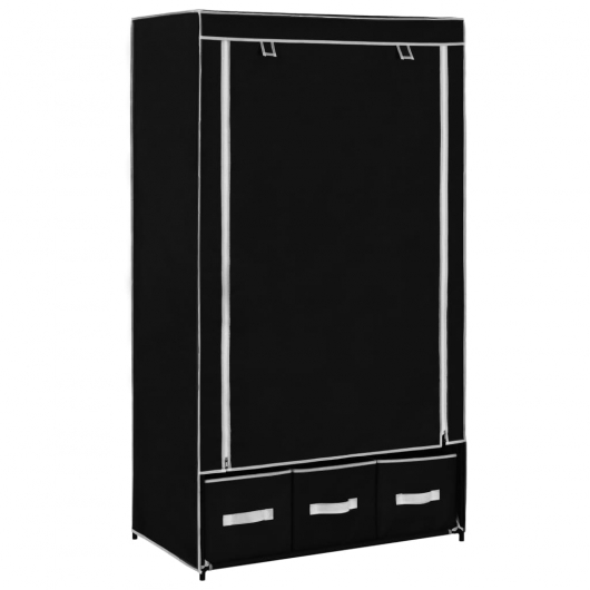 Kleiderschrank Schwarz 87 x 49 x 159 cm Stoff