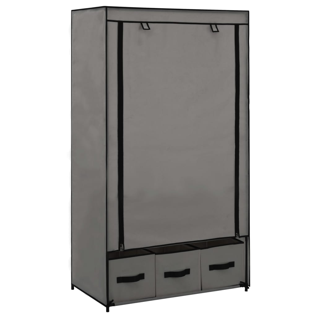 Kleiderschrank Grau 87 x 49 x 159 cm Stoff