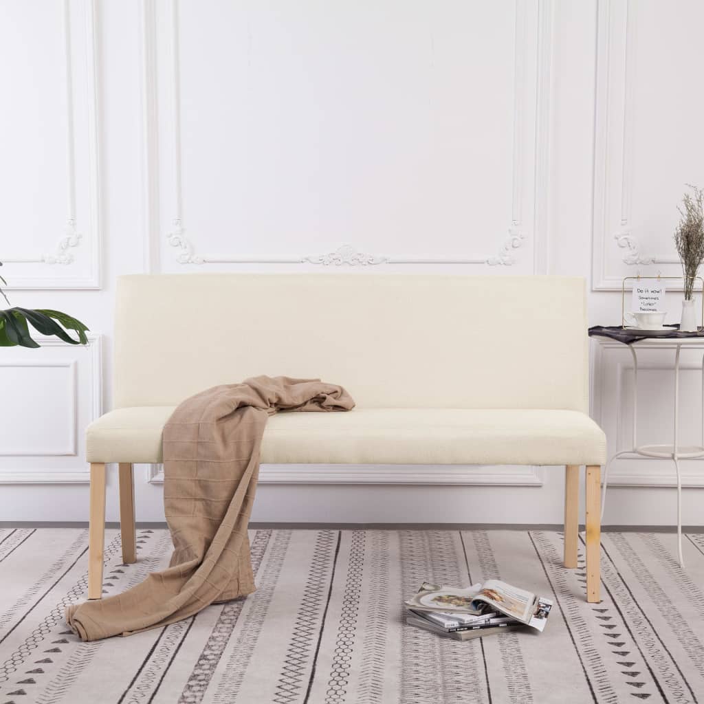 Sitzbank 139,5 cm Cremeweiß Polyester
